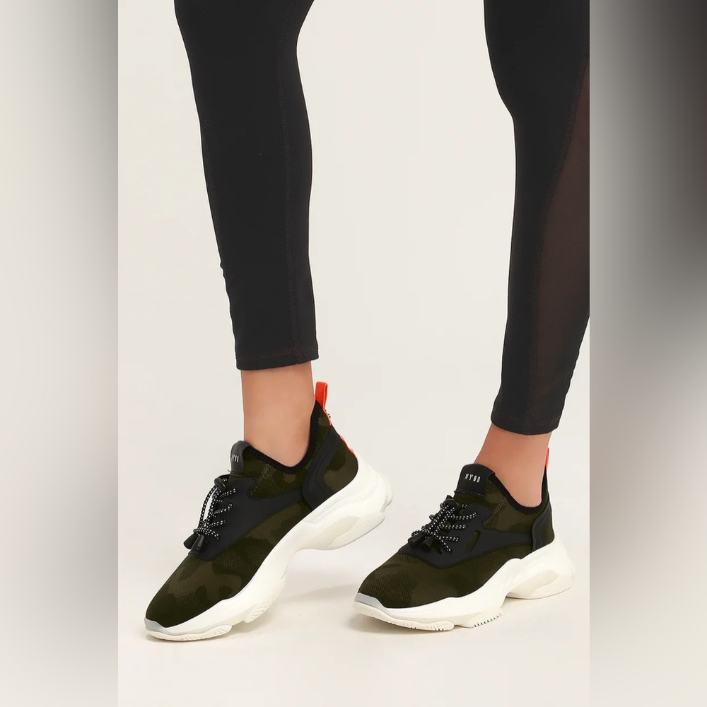 Steve Madden Myles Green Camouflage Sneakers